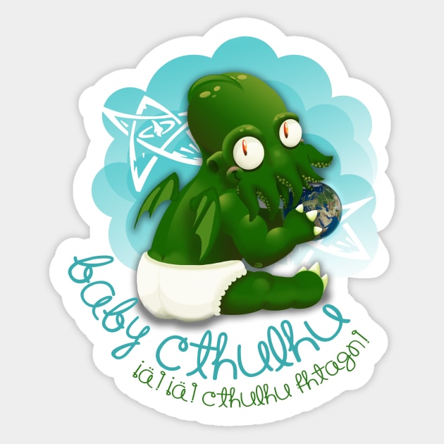 A cute baby cthulhu Sticker by AlexRoivas